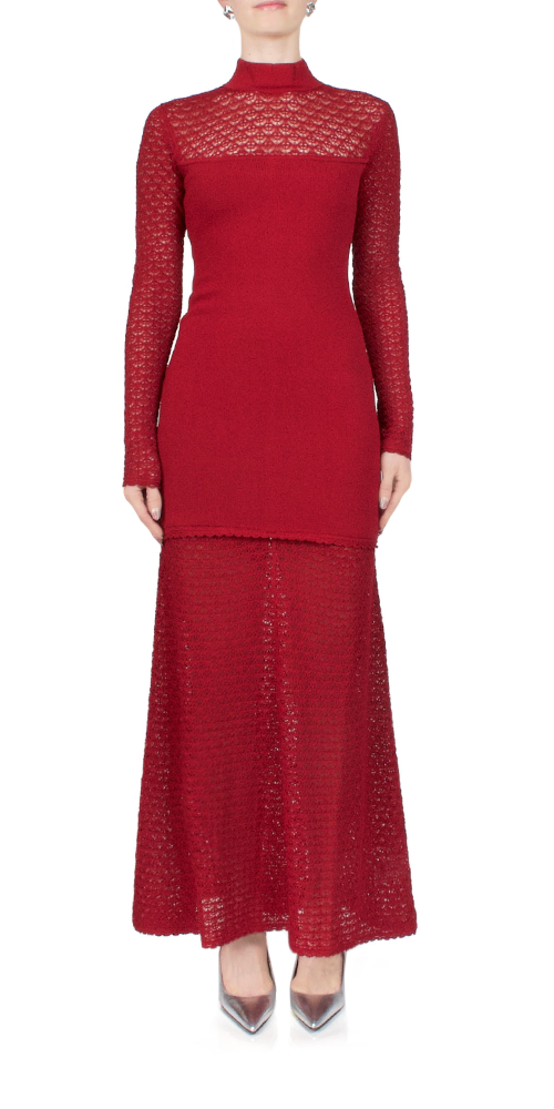 Romy High Neck Dress Chilli