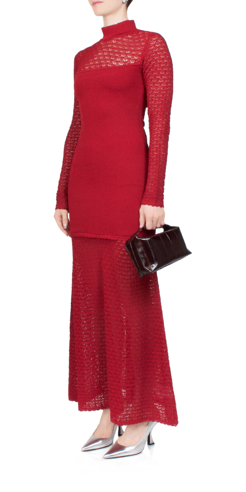 Romy High Neck Dress Chilli