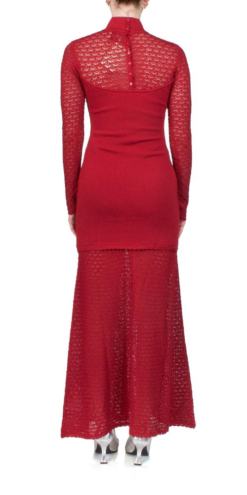 Romy High Neck Dress Chilli