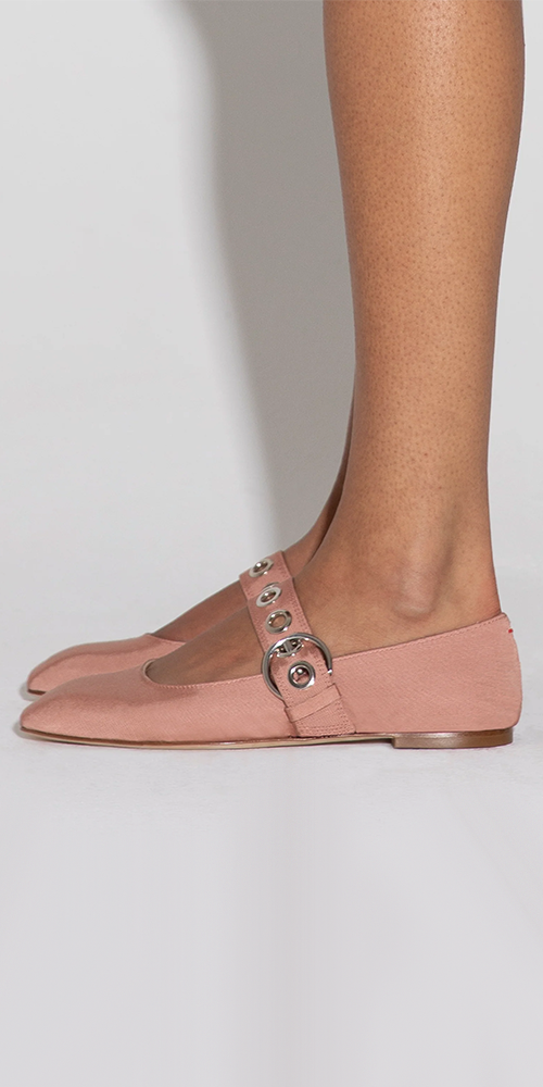 Uma Eyelet Mary Jane Flats