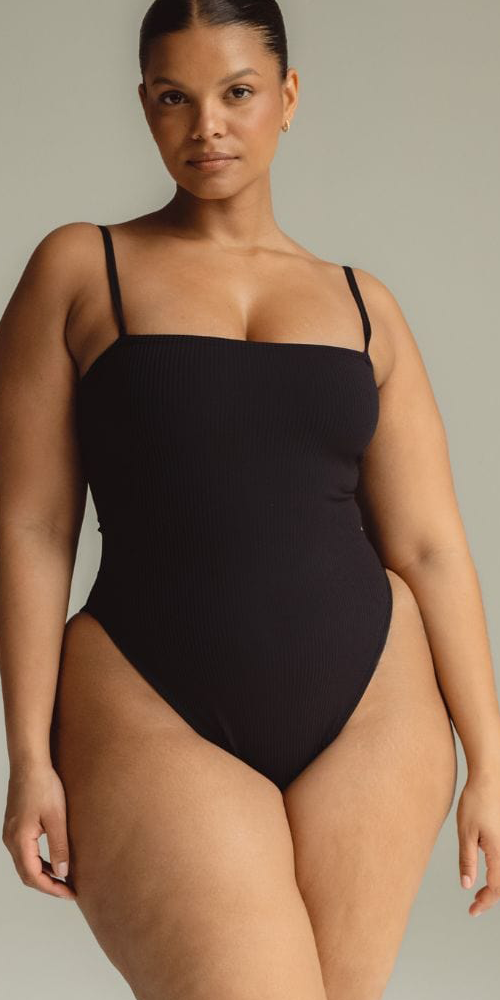 Black Rib Jacelyn One-Piece