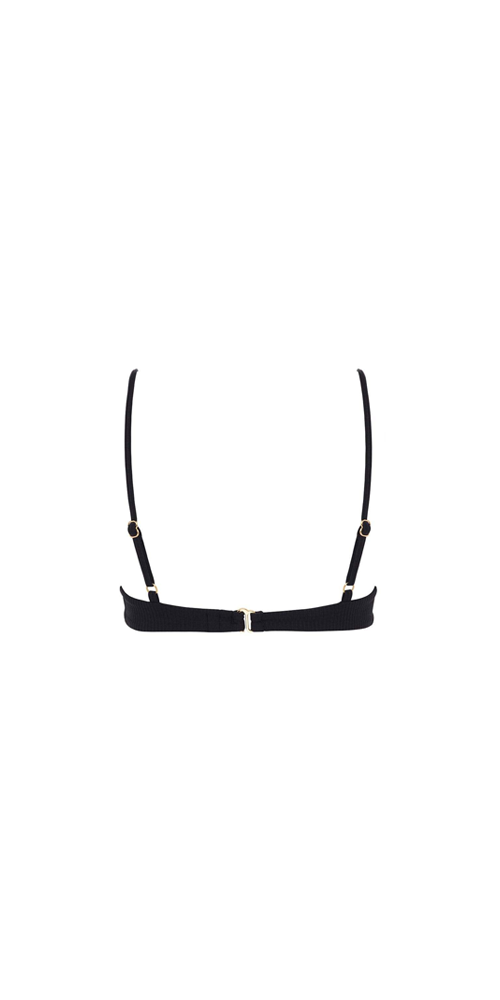 Black Rib Dainty Bikini Top