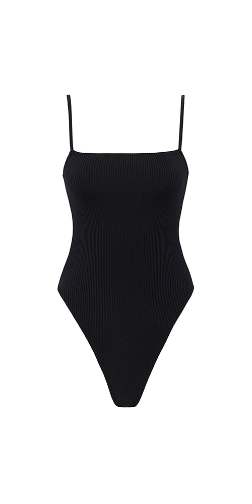 Black Rib Jacelyn One-Piece