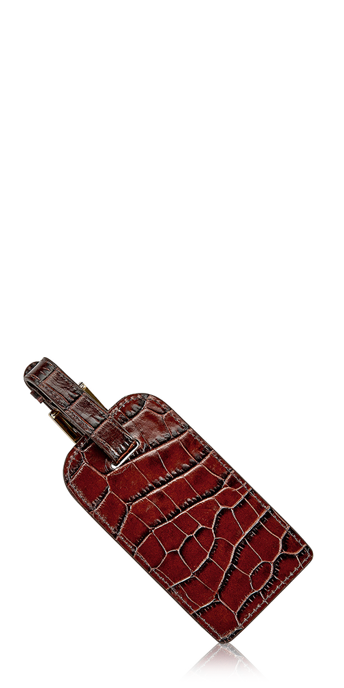 Luggage Tag Brown Croc