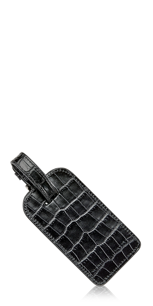 Luggage Tag Black Croc