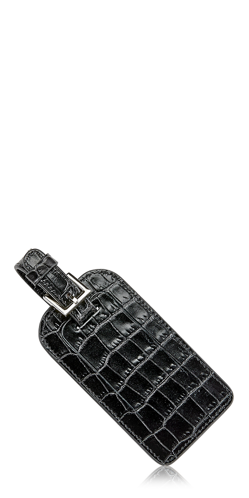 Luggage Tag Black Croc