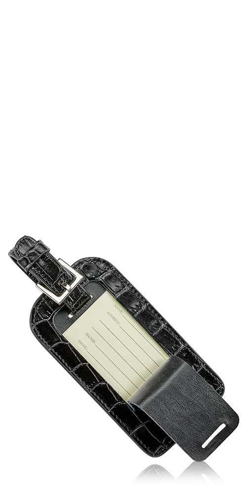 Luggage Tag Black Croc