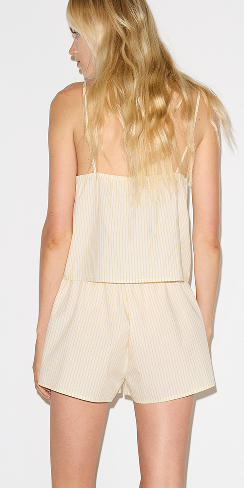 Placket Short Set Butter Stripe