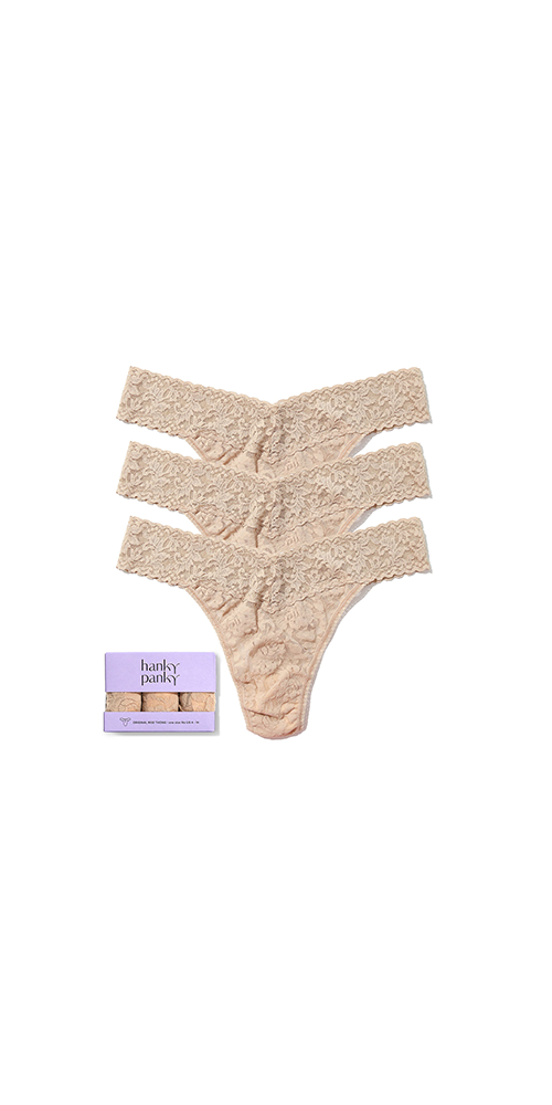 3 Pack Signature Lace® Original Rise Thongs Chai