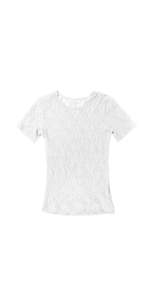 Signature Lace® Short Sleeve Top Marshmallow
