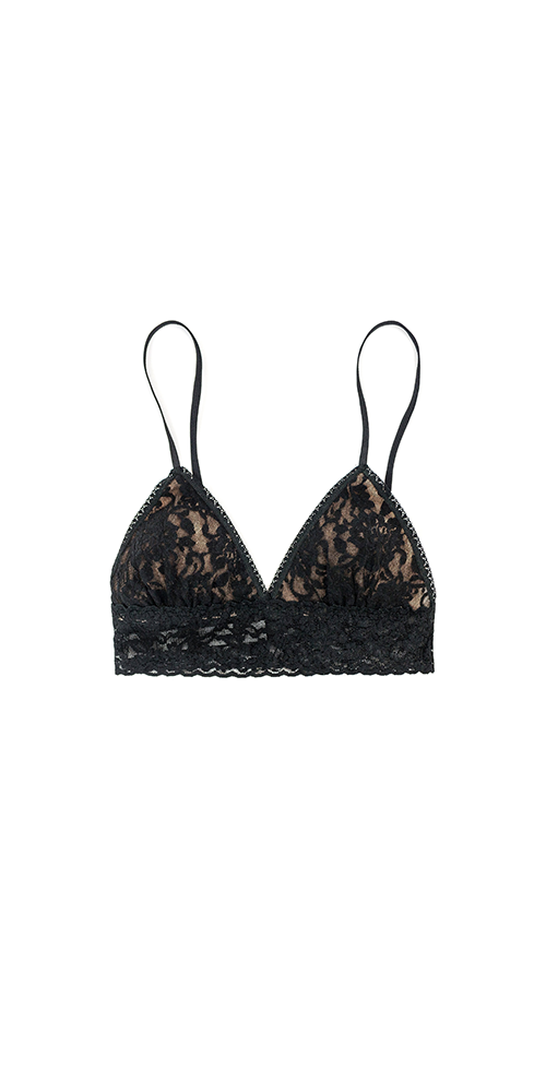 Signature Lace® Padded Triangle Bralette Black