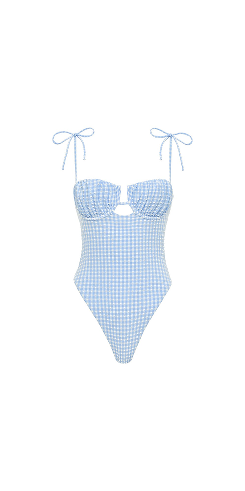 Peri Micro Gingham Petal One-Piece