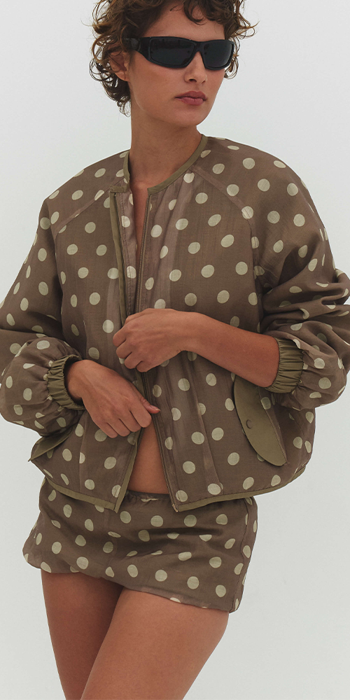 Fabio Voile Jacket Cream / Mocha