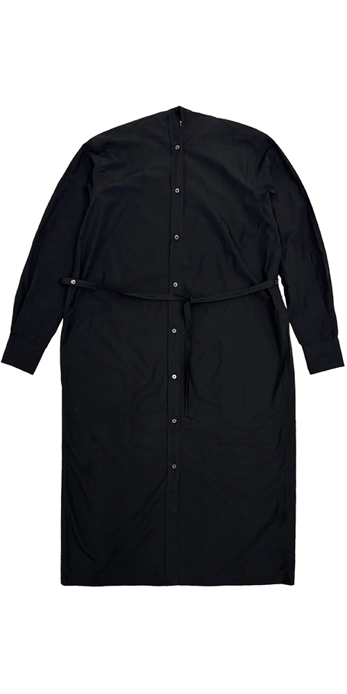 Colarless Shirtdress Black