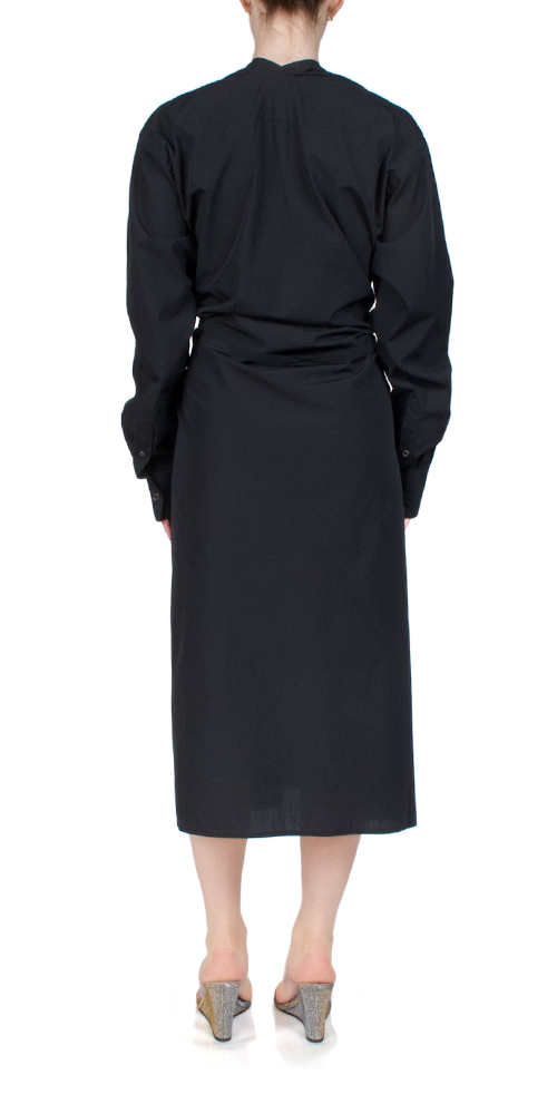 Colarless Shirtdress Black