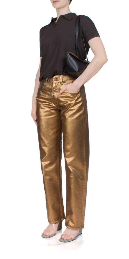Coated Pitched Baggy Jean Copper