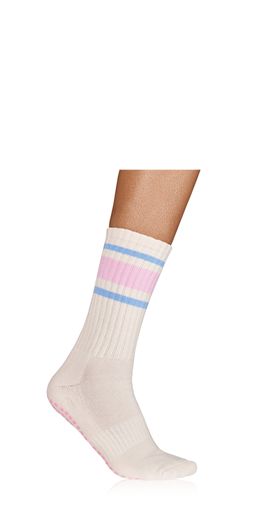Pink Retro Grip Socks