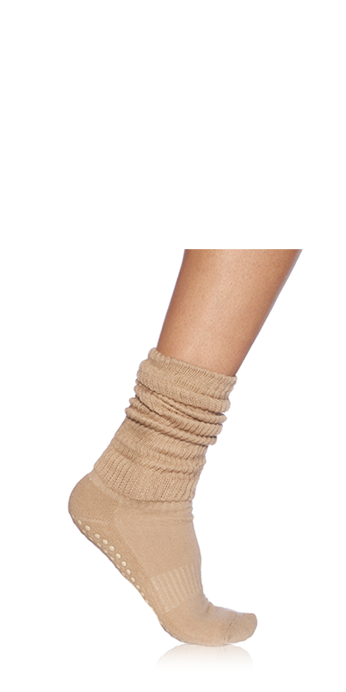 Cream Cloud Grip Socks