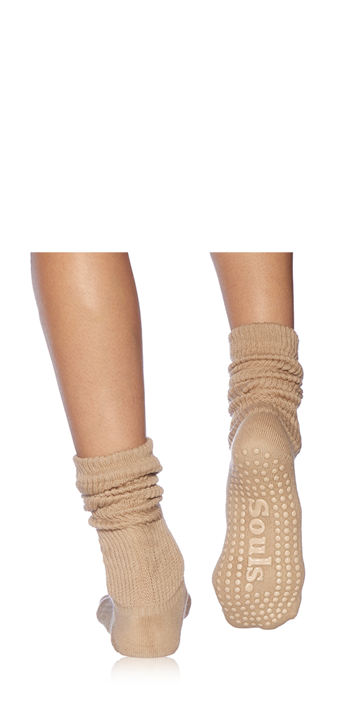 Cream Cloud Grip Socks