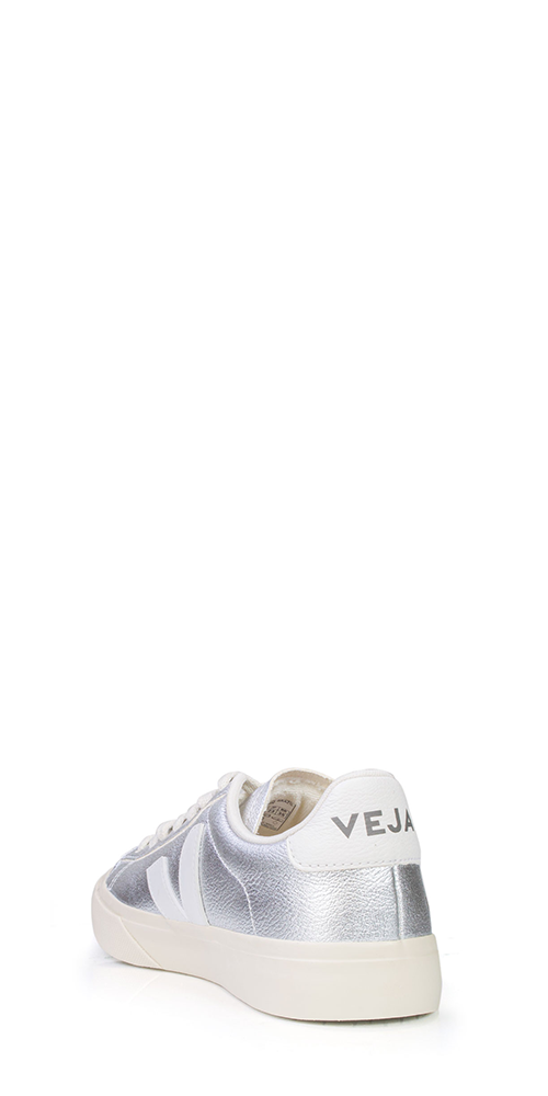 Campo Leather Sneakers Silver White