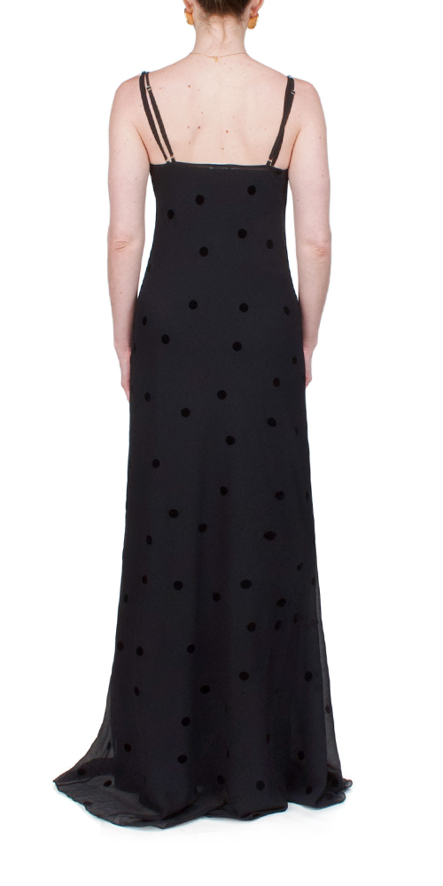 Coletta Sheer Polka Dot Maxi Dress