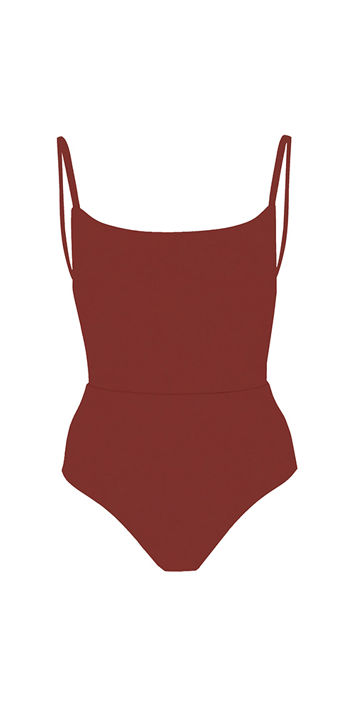 Square Neck Open Back One-Piece
