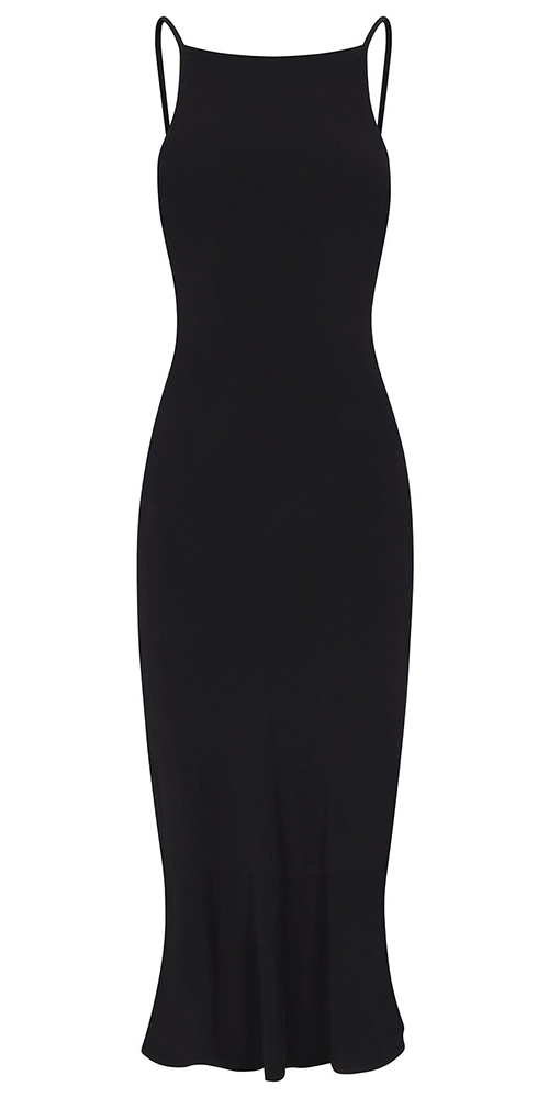 Gisele Bias-Cut Midi Dress in Stretch Twill