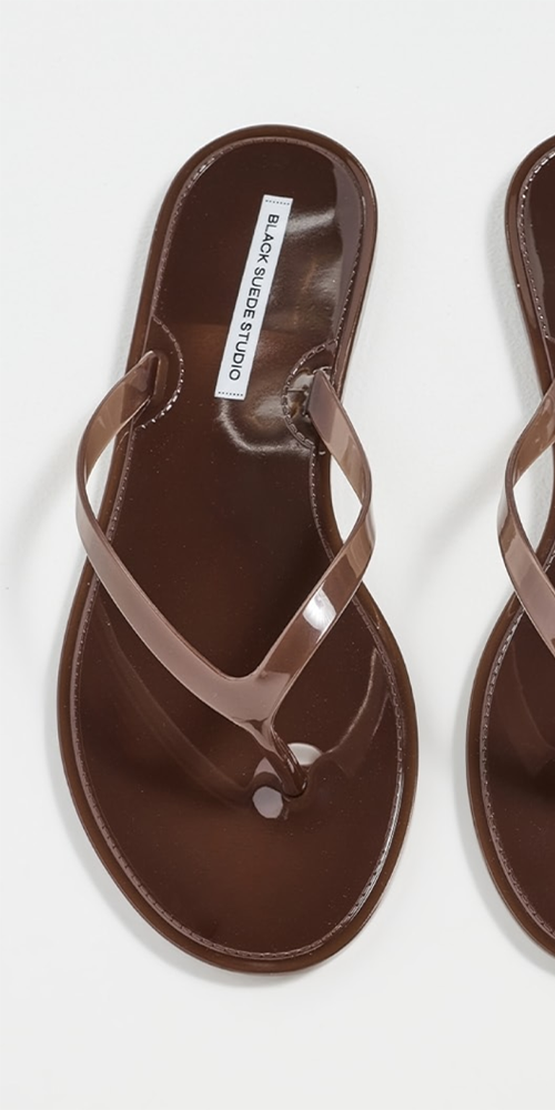 Crystal Flip Flop Sandal Chestnut