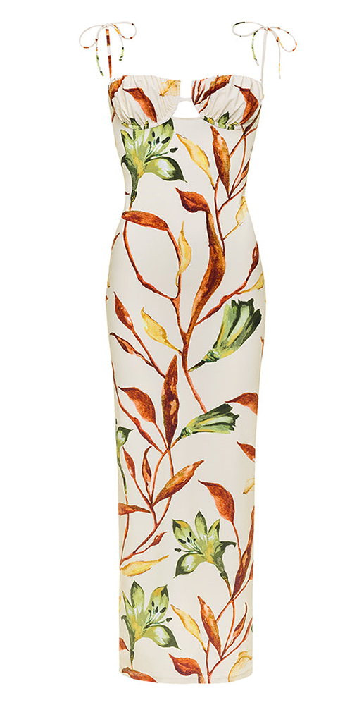 slim fit dress slacks Red Floral Guipure Lace Tiered Maxi Dress - All Dresses main image 1