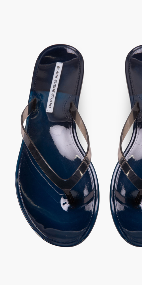 Crystal Flip Flop Sandal Navy/Black