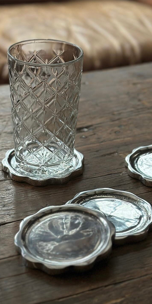 Sun Coaster Set in Aluminum