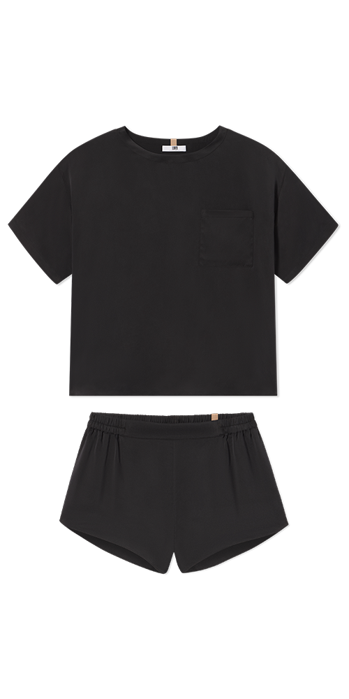Washable Silk Tee Short Set