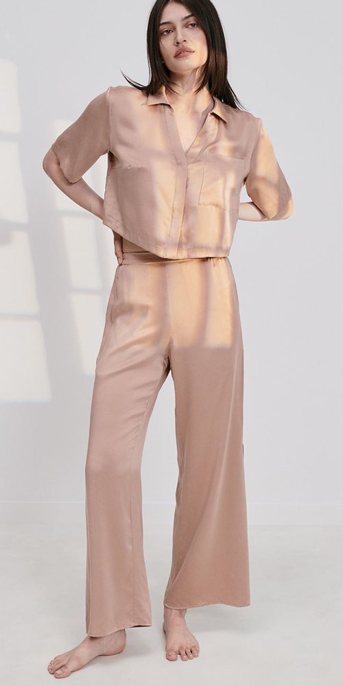 Washable Silk High Rise Pant Set