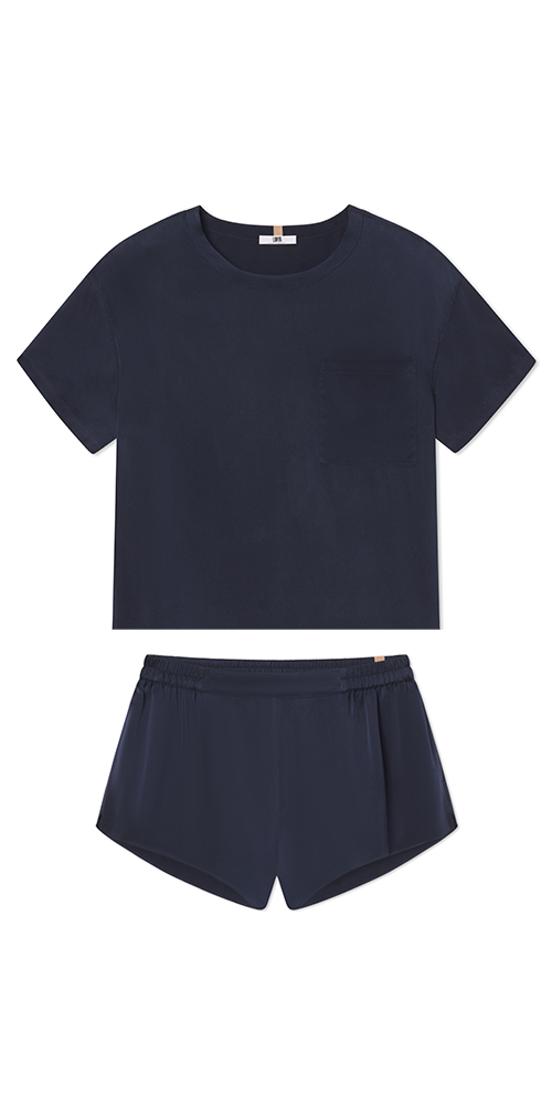 Washable Silk Tee Short Set