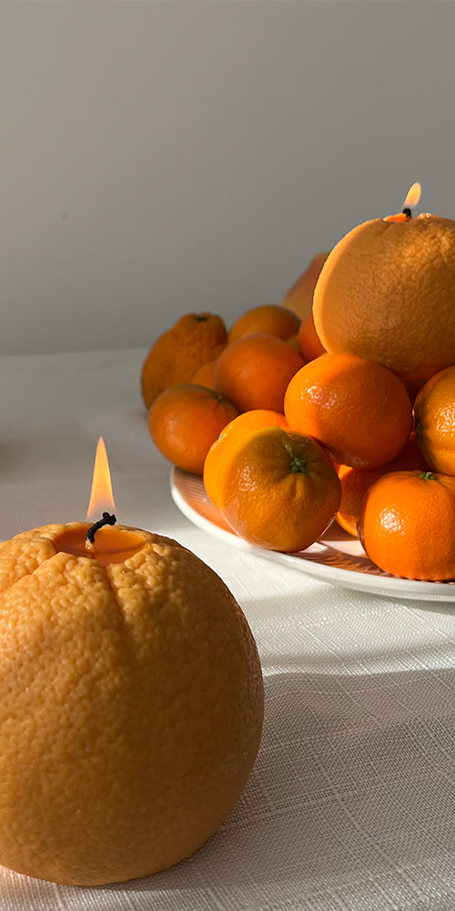 Large Orange Candle