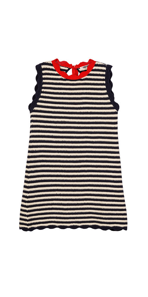 Fasano Striped Crochet Mini Dress