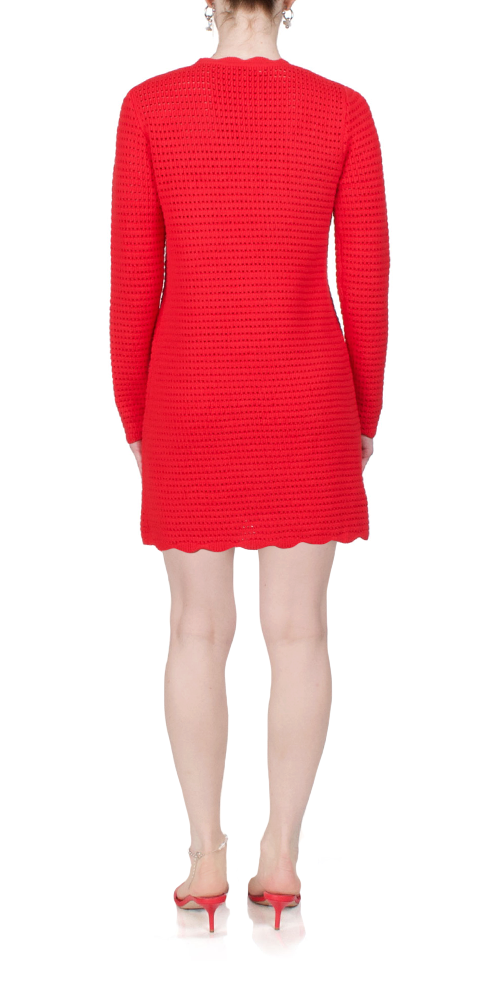 Faro Crochet Dress Red