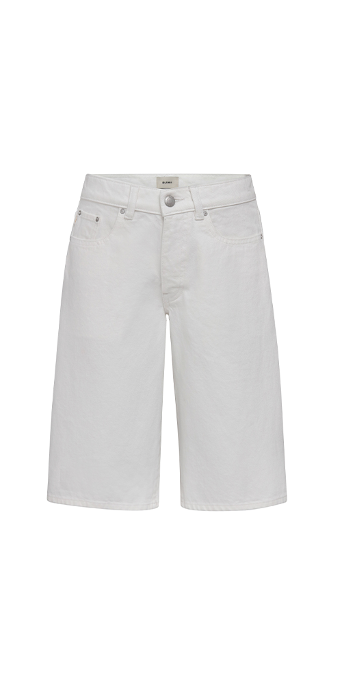 Abby Relaxed Jean Short Low Rise 13" White
