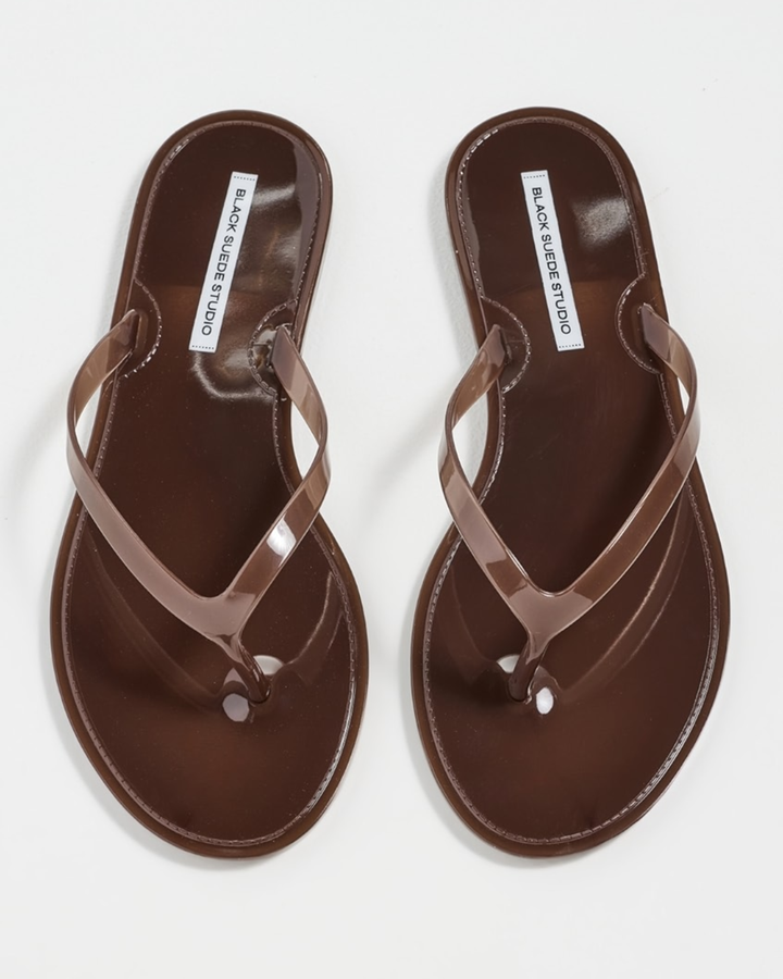 Crystal Flip Flop Sandal Chestnut