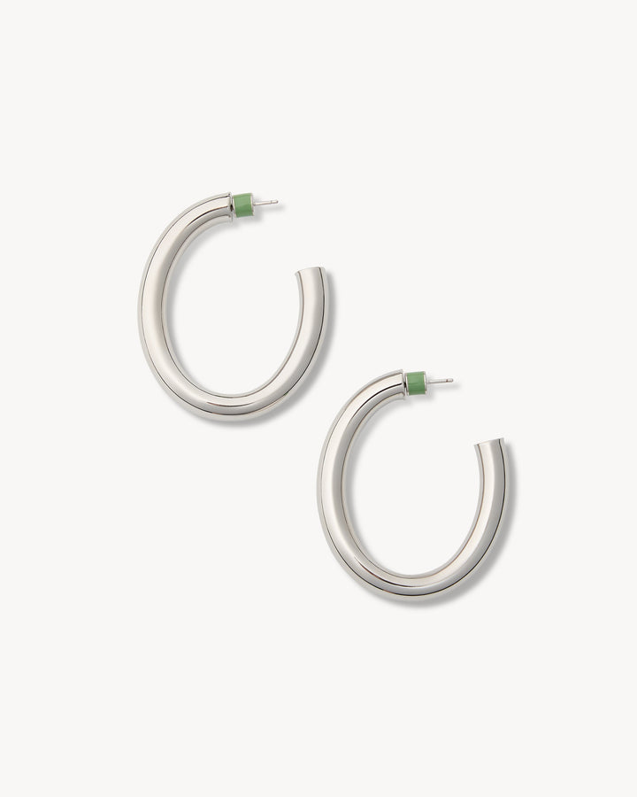 Perfect Oval Hoops Silver