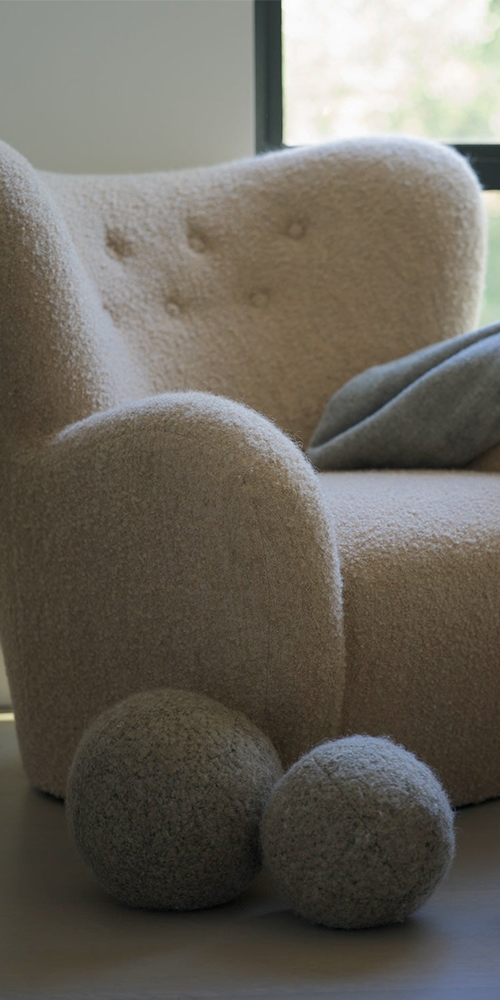 Teddy Sphere Pillow - Mushroom