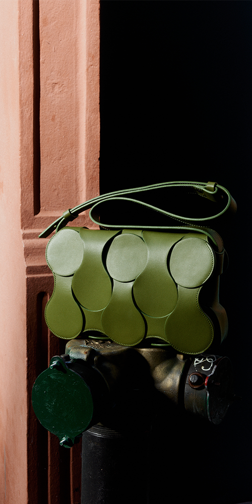 Gigi Leather Crossbody Moss