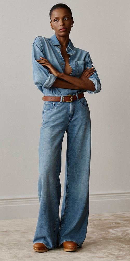 Alex Baggy Wide Leg Low Rise 32” Jeans Riverbank Aura