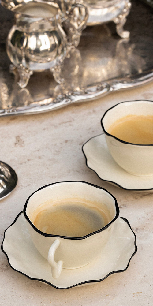 Ribbon Teacup and Saucer