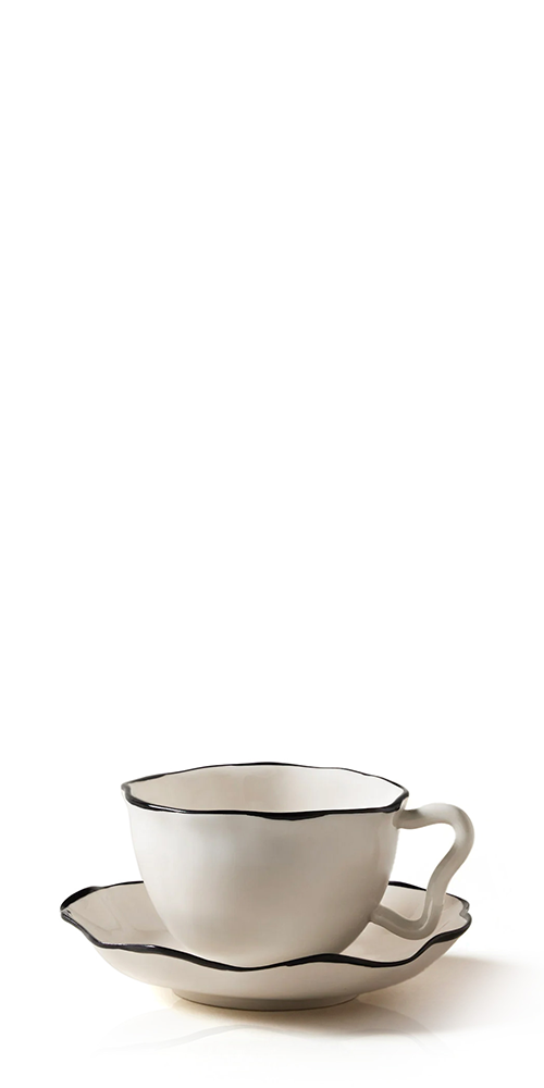 Ribbon Teacup and Saucer