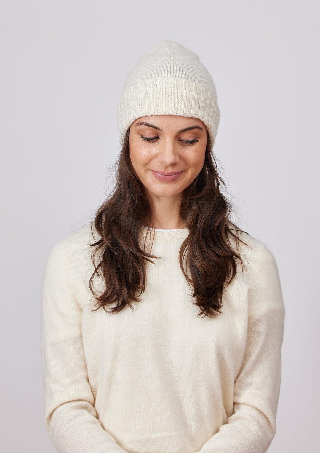 Classic Cashmere Slouchy Beanie Ivory