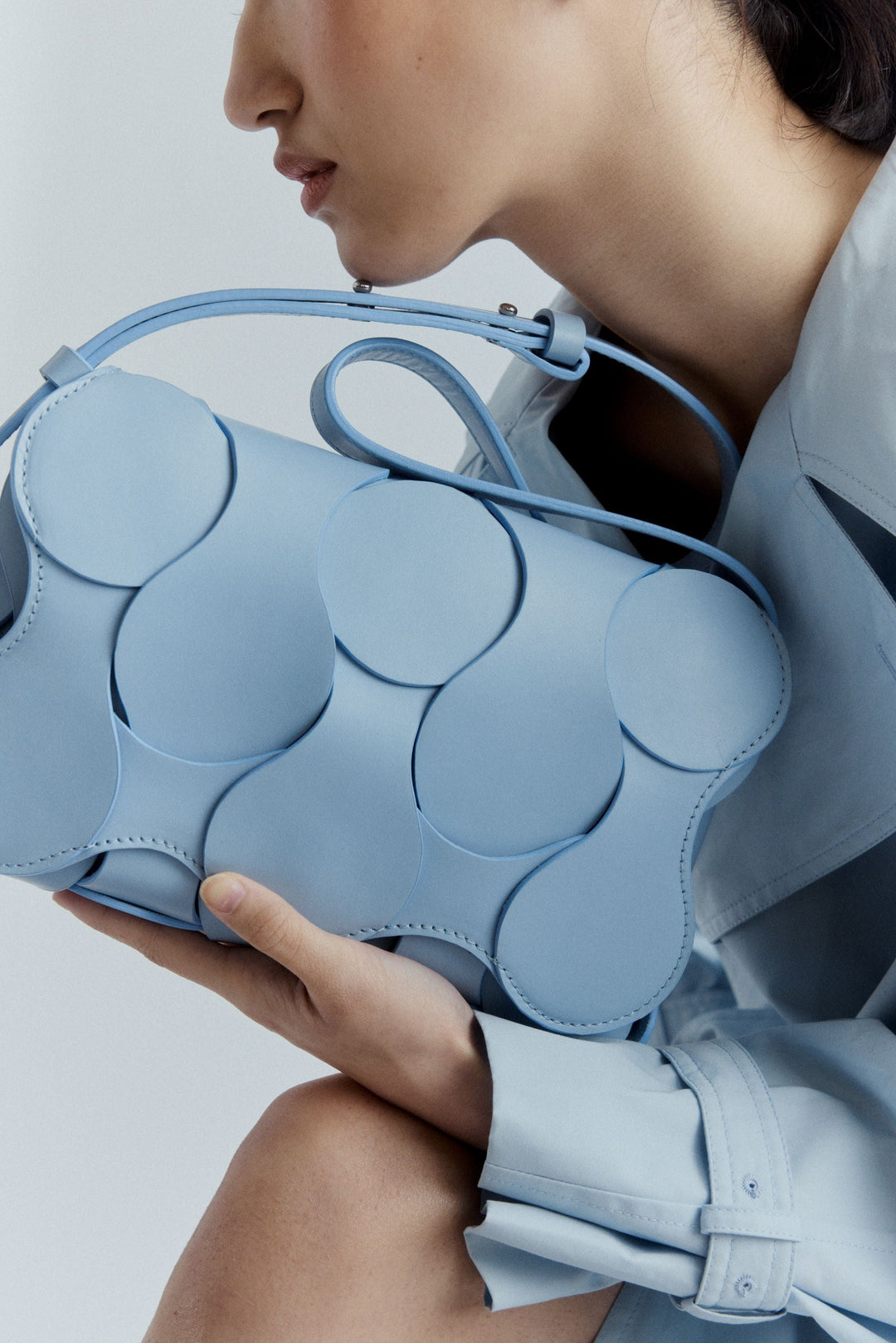 Gigi Leather Crossbody Sky