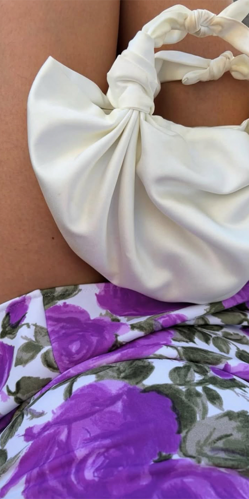 Silk Knot Bag Ivory