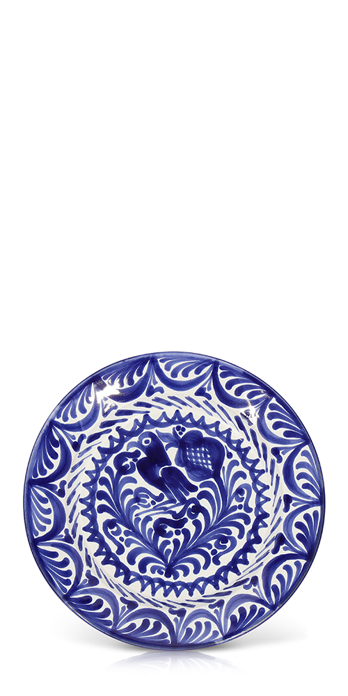 Salad plate with hand painted designs