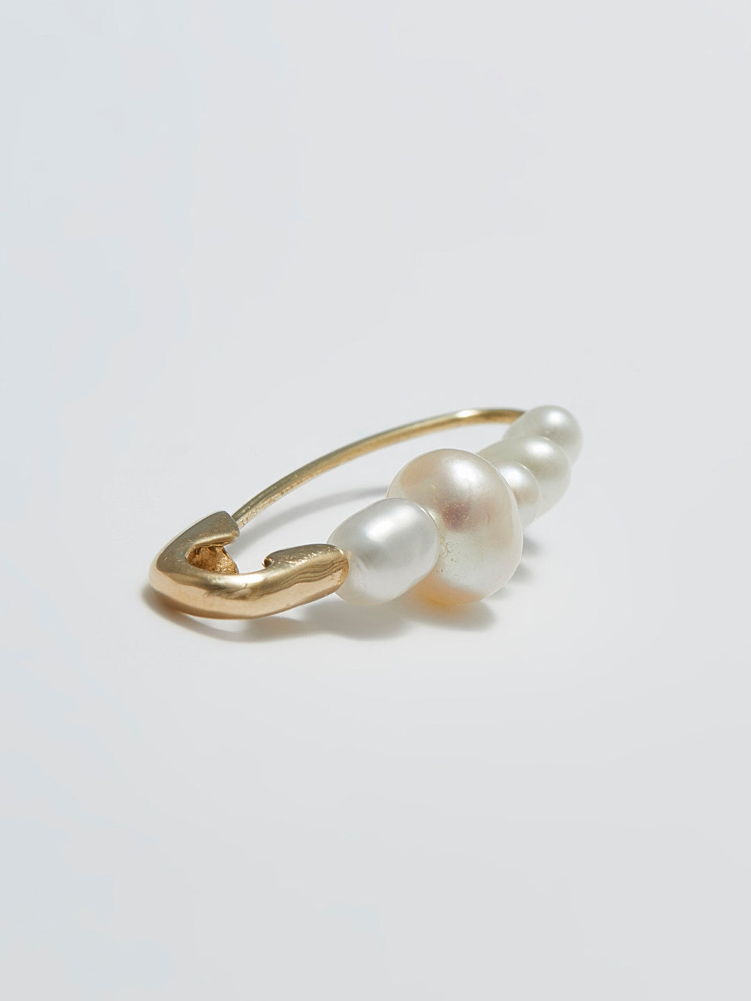 Mixed Pearl Safety Pin Earring